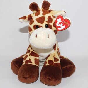 2014 Ty Pluffies 9" Giraffe TIPTOP Brown Tan Bean bag Plush NEW w Tag
